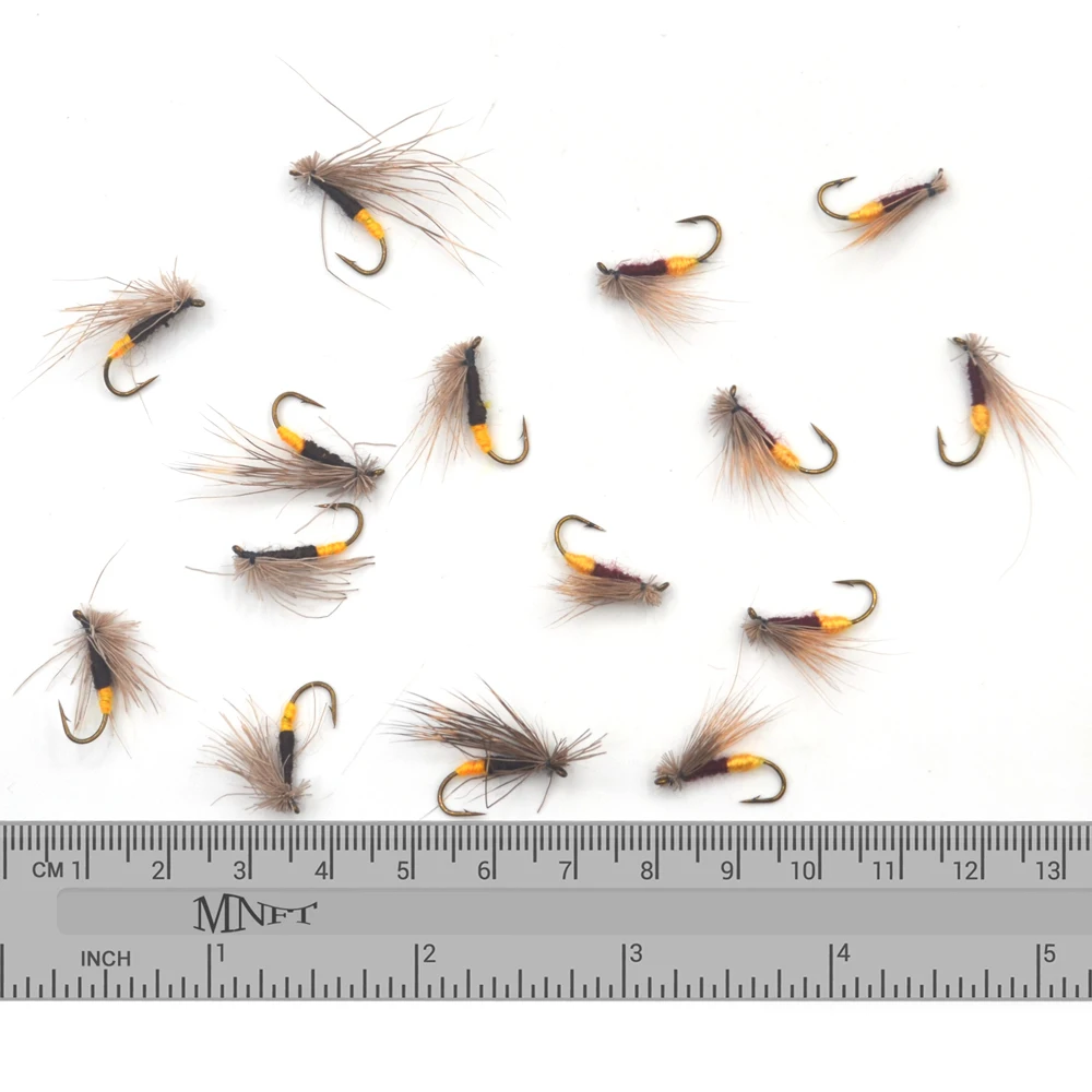 MNFT 10 шт Желтый Живот Caddis коричневая сухая приманка форель Nymph рыболовный крючок #10
