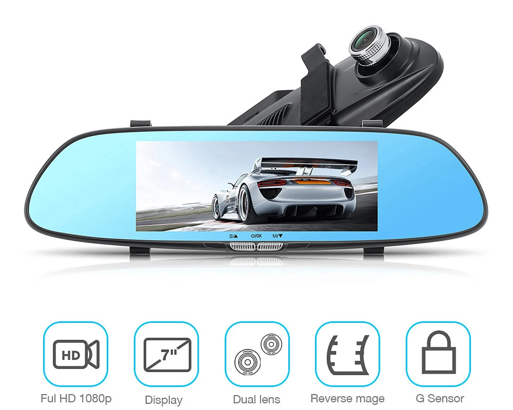 7'' car rearview mirror Car DVR Car Driving Video Recorder Camera Car Reverse Image Anti-Shake Vehicle Driving Video Recorder 7'' car rearview mirror Car DVR Car Driving Video Recorder Camera Car Reverse Image Anti-Shake Vehicle Driving Video Recorder