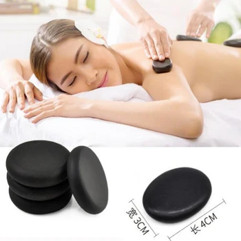 

10Pcs Hot Spa Black Basalt Stone Essential Oil Massage Volcanic Energy Stone for Body Massage Back Massager D01304