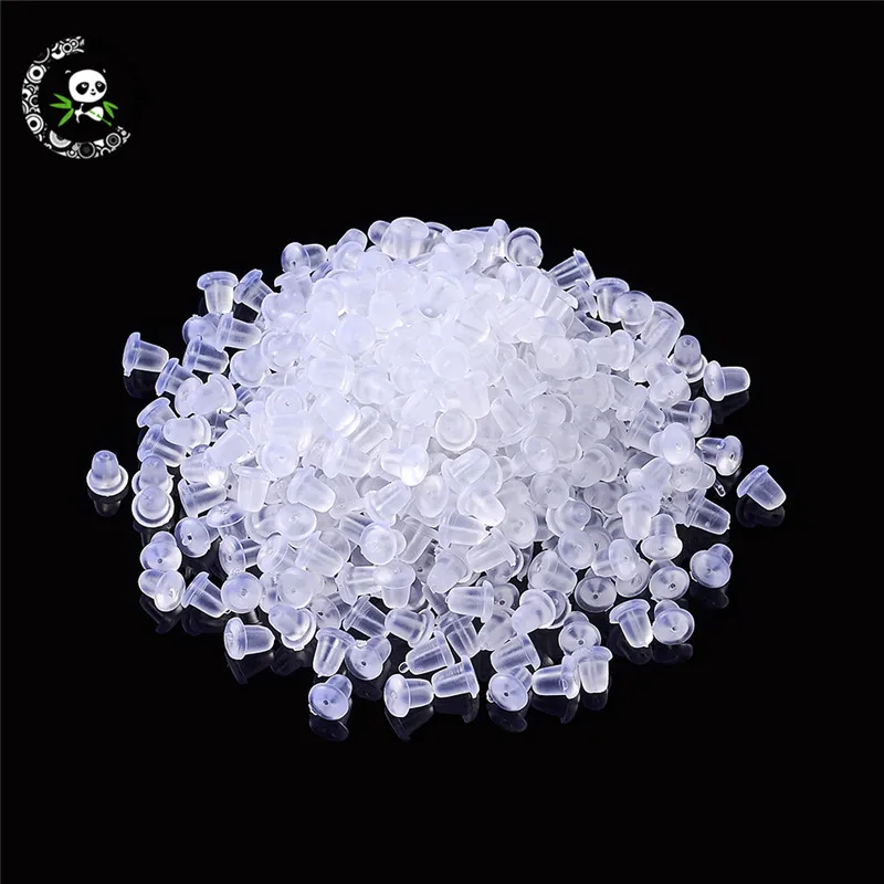

500pcs Clear Plastic Earring Earnuts for Jewelry Making 5x5x4mm Hole: 0.5mm