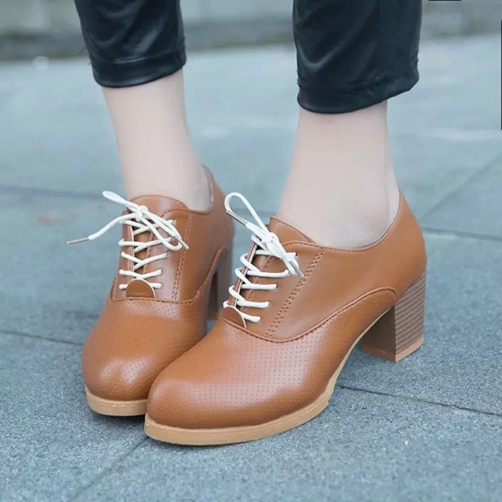 

YOUYEDIAN scarpine Women's Ladies Shoes Fashion Ankle Oxford Leather Casual Shoes Short Boots sapato feminino baixo outono#13