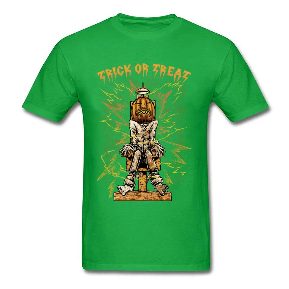 Trick or Treat T-Shirt Short Sleeve Party Latest Men's Summer Tops Shirts Party Tee Shirt O Neck 100% Cotton Fabric Trick or Treat green