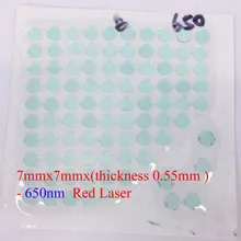 3 шт. 650 нм 7 мм x 7 мм плоско-выпуклый пучок коллимационная стеклянная линза(толщина: 0,55 мм) зеленый 650 нм Красный лазер LD для объектива cctv