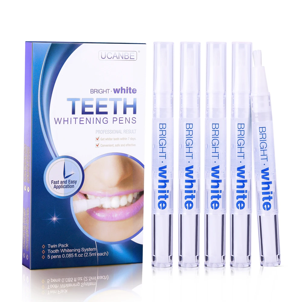 5 шт./лот UCANBE отбеливающая ручка для отбеливания зубов, гель-пероксид для чистки зубов, набор для удаления пятен, яркий отбеливатель для зубов, уход за полостью рта