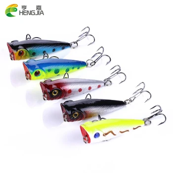 

HENGJIA 200pcs popper 5cm/4.9g fishing lures hard bait wobbler artificial pesca fishing tackle