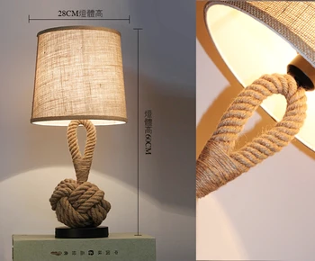 

Vintage Table Light de mesa lamp Vintage mesaLamps Rope Table Lamps LED Bedroom Lamps