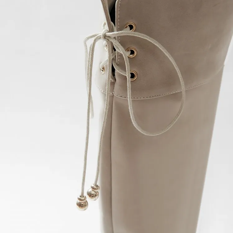 Большие размеры; женские сапоги до колена; пикантные весенне-осенние сапоги на не сужающемся книзу массивном высоком каблуке с круглым носком; сапоги без платформы с круглым носком; 1925