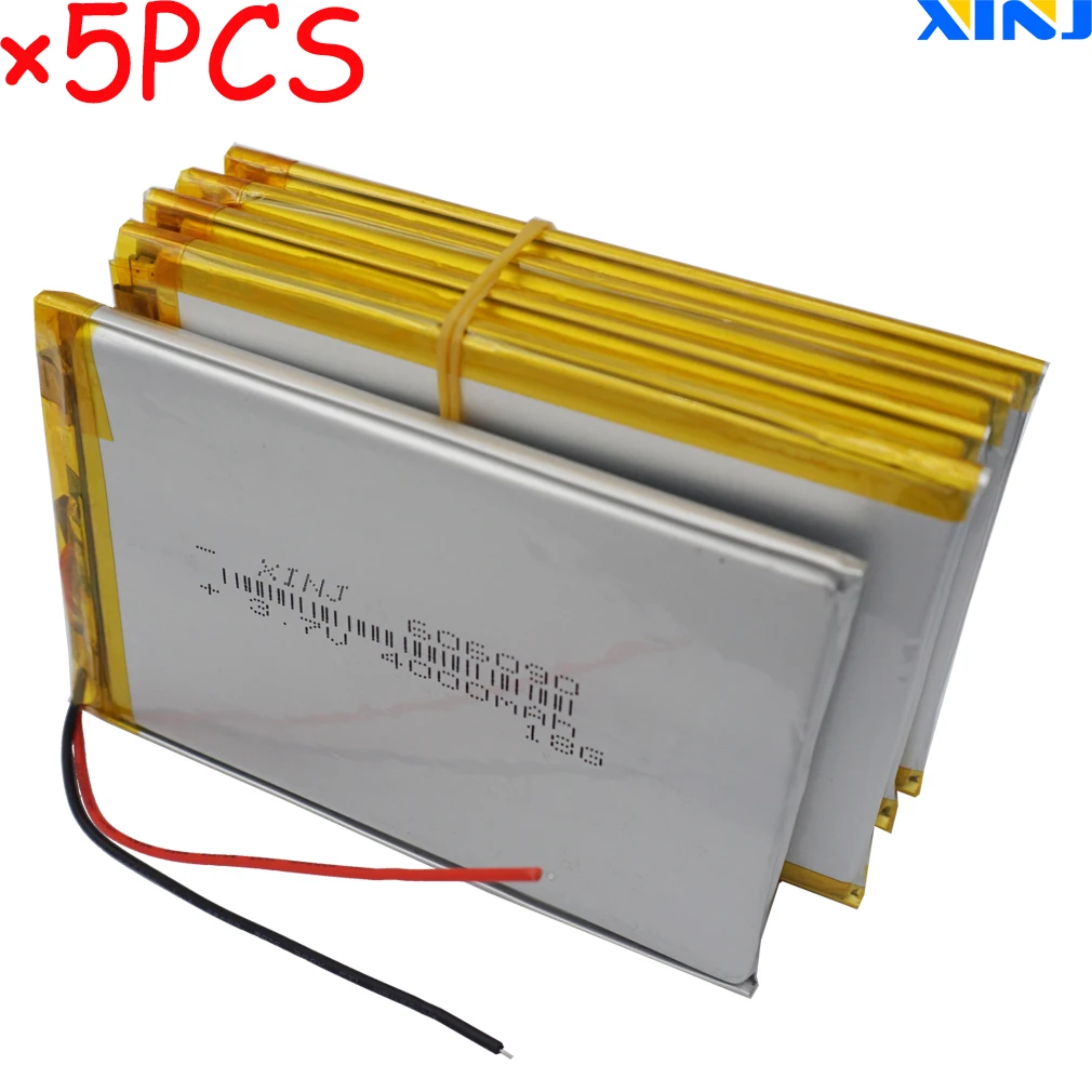 

XINJ 5pcs 3.7V 4000mAh lithium polymer battery lipo cell 606090 For PSP PS5 GPS PDA MID PSP Phone PDF Power bank Portable DVD