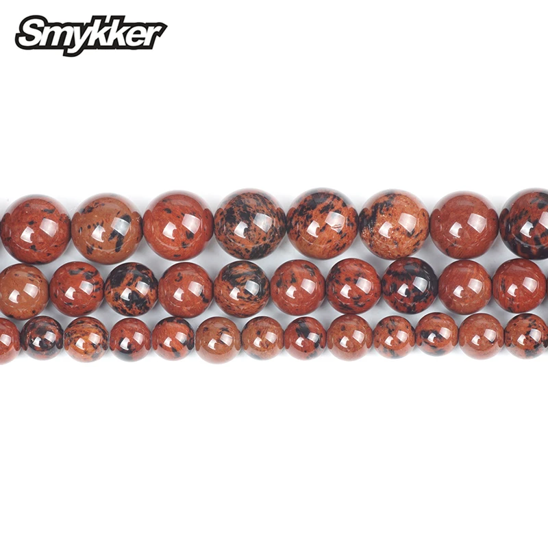 

Natural Stone Sesame Red Jaspers Round Loose Beads Red and Black Jasper Stone 6 8 10 MM Gemstone Pick Size For Jewelry Making