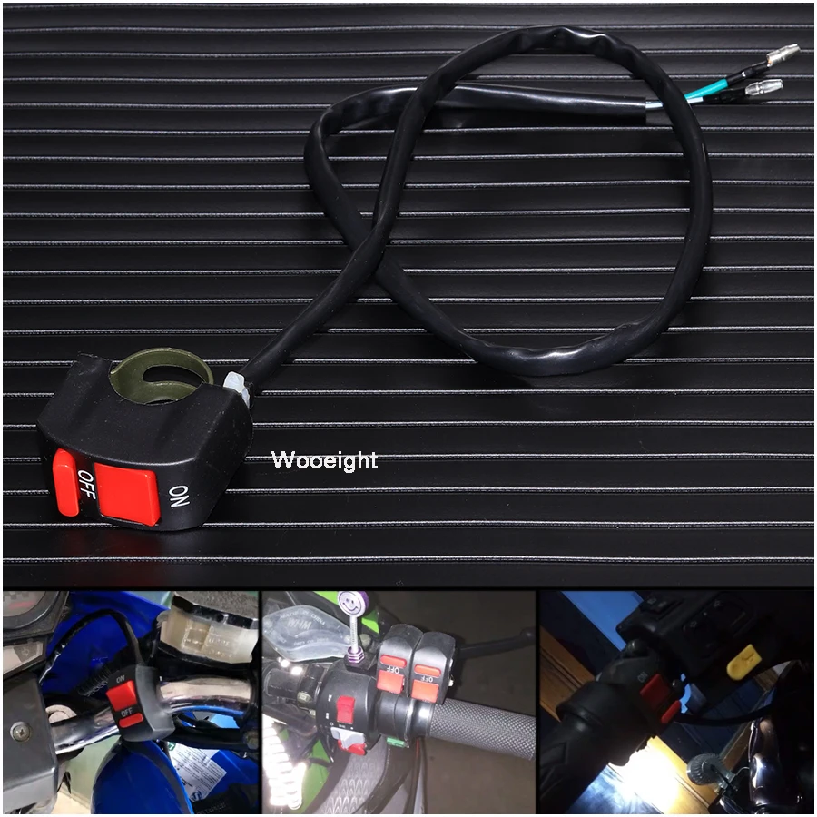 Wooeight Universal 3 Wires Motorcycle Switches ON-OFF Button Connector Moto Light Handlebar Fog Headlight Switch 12V DC  (5)