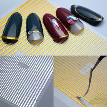 1 шт Золотая Серебряная лента для дизайна ногтей, металлическая полоскающая лента, многоразмерная полоскающая лента для ногтей, маникюрные наклейки для ногтей ZJT3014