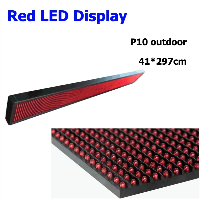 

Outdoor 41*297cm P10 LED screen 320*160mm p10 led module red p10 led display board outdoor message advertising board
