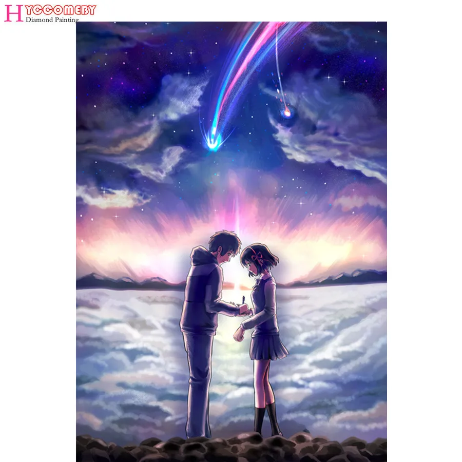 

5D diy Diamond Painting full square cartoon Japan Anime your name Diamond Embroidery Cross Stitch Diamond Mosaic decoration gift