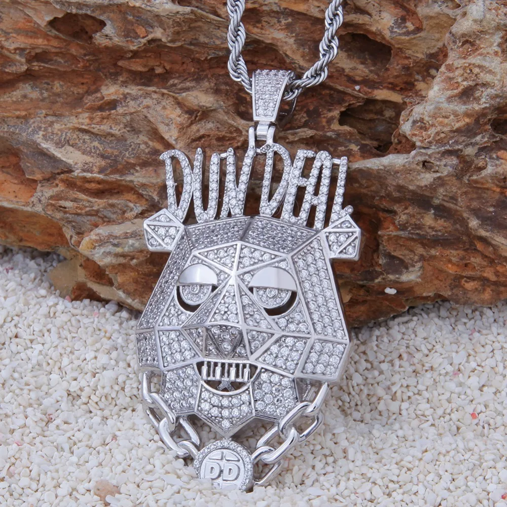 BLING KING Custom Dun Deal ожерелье в стиле хип-хоп с кубическим цирконием, золото, серебро, CZ камень