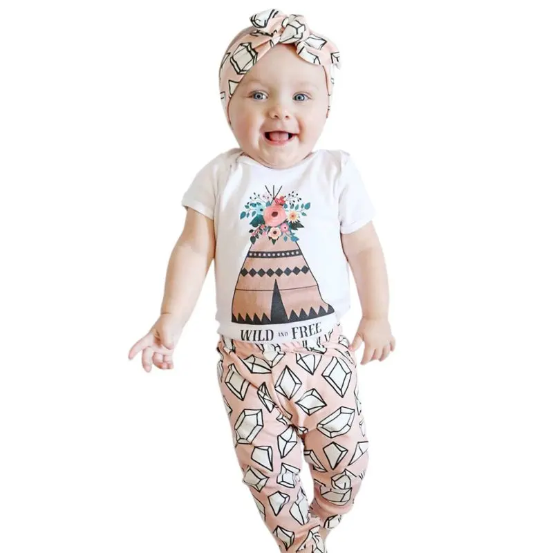 

Newborn Cotton Children Baby Boys Girls Sets Clothes O-Neck Clothing Sets Boy Tops+Pants9