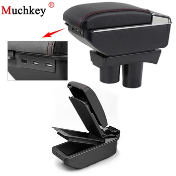 

For Citroen C-elysee For Peugeot 301 2012 To 2016 Car Usb Armrest Central Store Content Storage Box With Cup Holder Ashtray PU