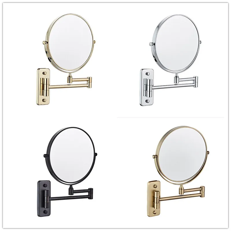 

Makeup Mirror Brass Chrome Bathroom Mirrors 3 x Magnifying Mirror Folding Shave 8 Inches Wall Mounted 360 Rotate Round Mirrors