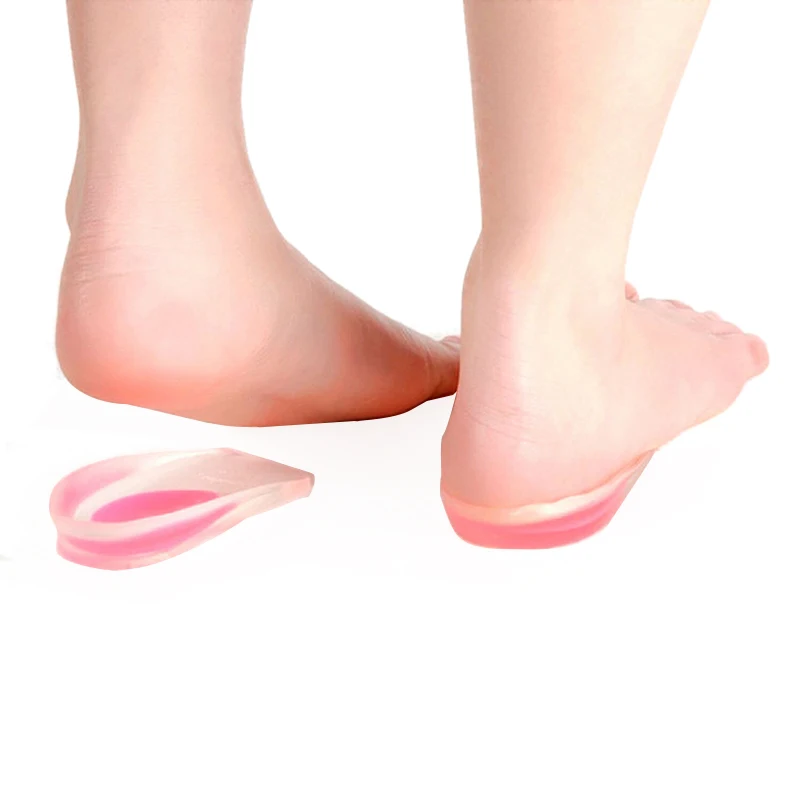 1 Pair Silicone Gel Heel Cups Support Pad Small Pink/Big Blue Foot Orthotic Insoles Plantar Care  for Prolonged Standing