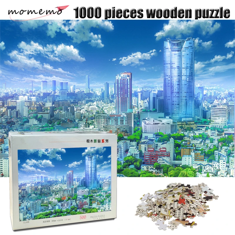 

MOMEMO City Landscape Puzzle 1000 Pieces Wooden Adult Jigsaw Puzzle Toy Beautiful Landscape Puzzles for Children Educational Toy
