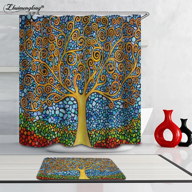 Zhuimenglong Fashion 3D Design Waterproof Shower Curtains For Bathroom