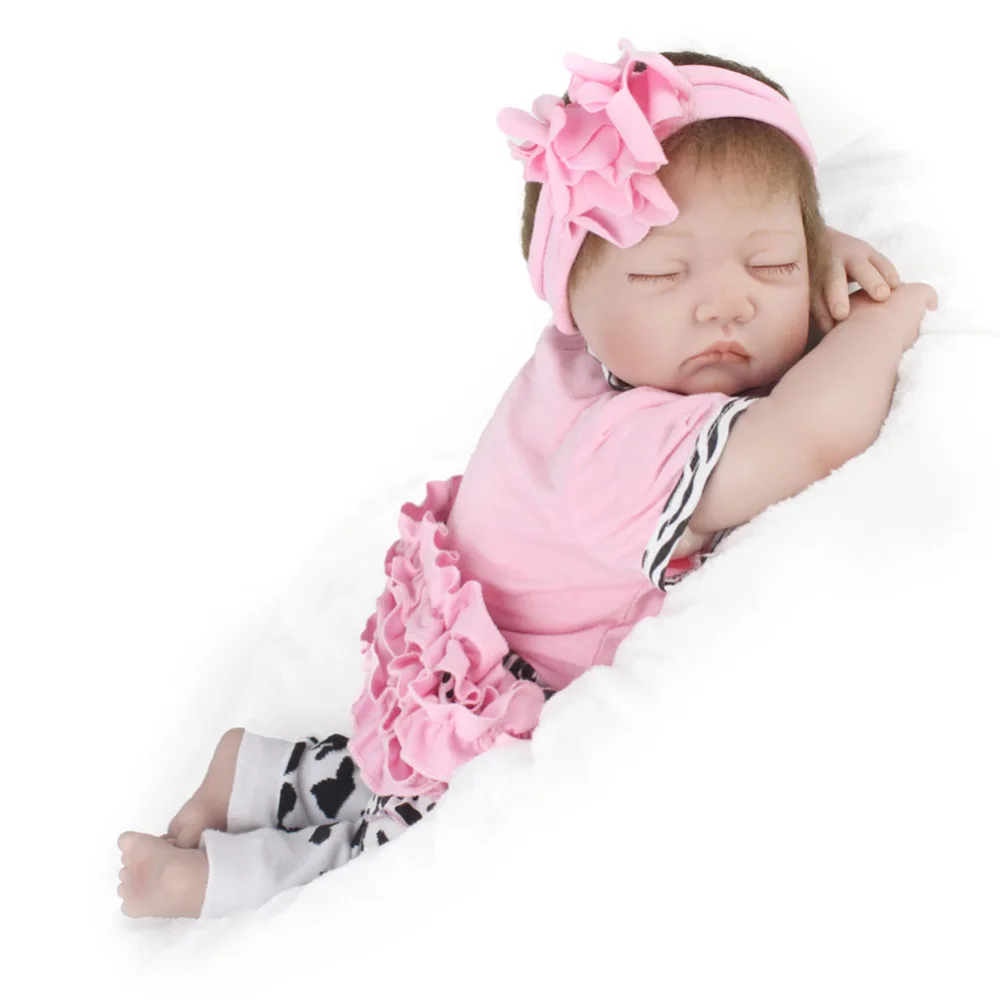 

52CM Dolls Handmade Hair Rooted Realistic Dolls Soft Silicone Lifelike Newborn Sleeping Baby Doll Toy