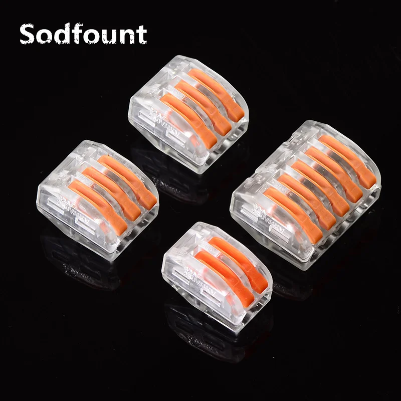 10 шт. прозрачные клеммные колодки с рычагом 412 413/415 мм|wire 5 pins|5 pin wireterminal blocks wire connector