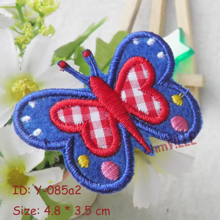 Гладить на заплатках, сделано из ткани-милые Аппликации Бабочки, размер: 3,5*4,6 см~ Гарантированное качество+ 100023