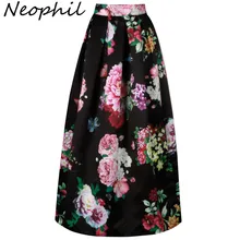 Bohemian Floral High Waist Long Pleated Print Skirt