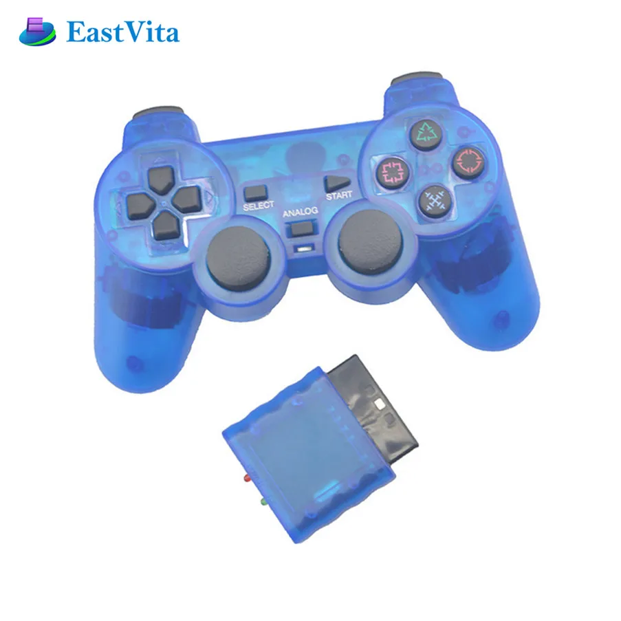 Прозрачный беспроводной геймпад EastVita для Sony PS2 контроллер консоли Playstation 2