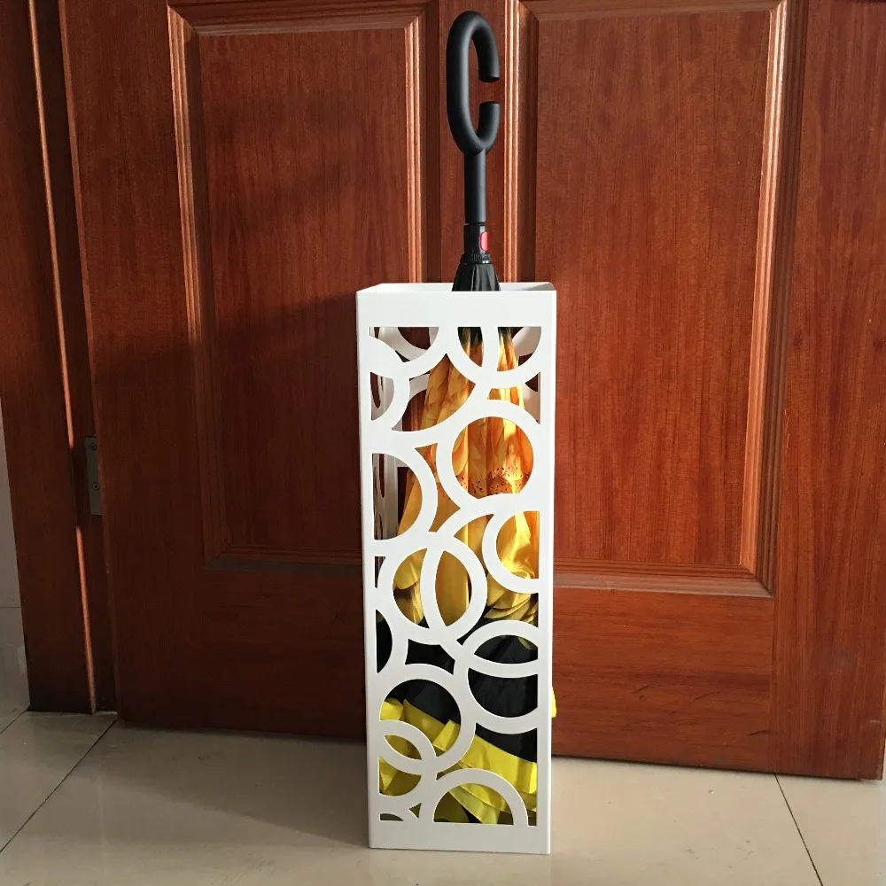 New Creative fashion vintage metal iron craft art umbrella stand holder rack storage bucket black white barrel home hotel lobby