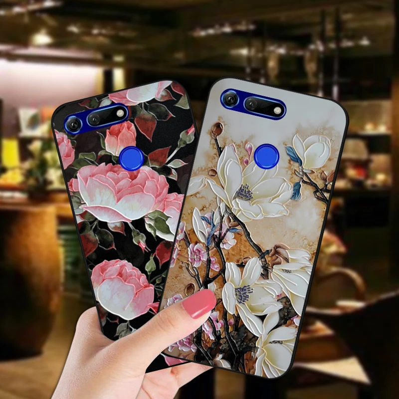 

Luxury Silicone Case For Huawei Honor V9 V10 V20 Pretty Flower TPU Phone Cover Bag For Huawei Honor View 20 10 Case