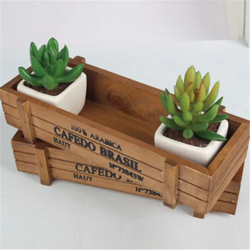 FD4290 new Retro Wood Succulents Planter Flower Pot Box Flowerpot FD4290 new Retro Wood Succulents Planter Flower Pot Box Flowerpot Case Holder Box in Flower Pots & Planters from Home & Garden on Aliexpress