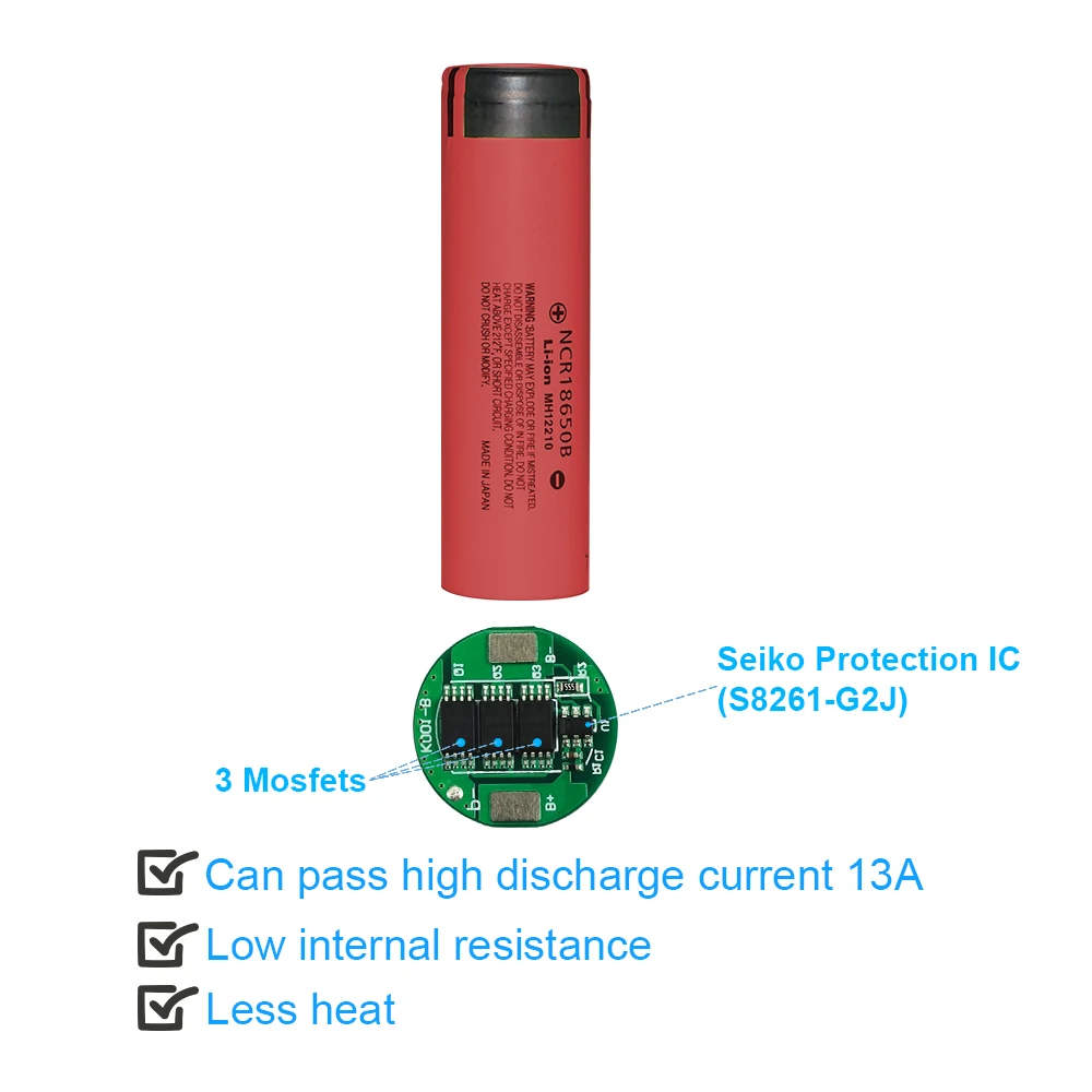Hixon 4xSanyo NCR18650GA Cell 3500mAh 10A18650 Rechargeable Battery Protected Hixon 4xSanyo NCR18650GA Cell 3500mAh 10A18650 Rechargeable Battery Protected