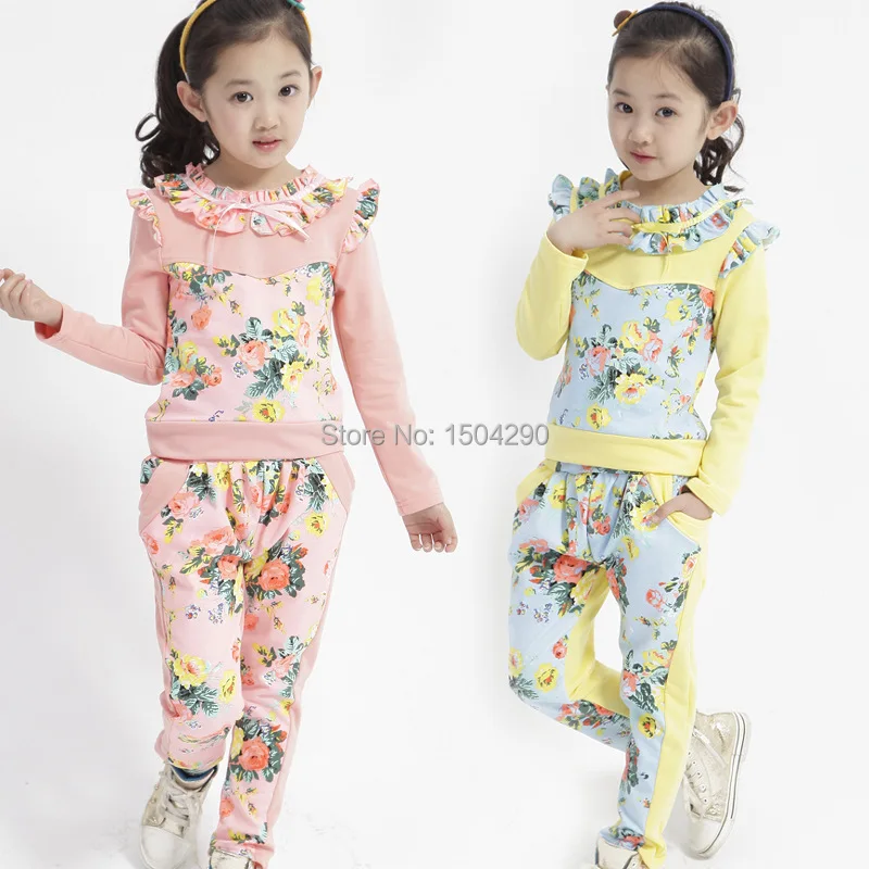 2015 Spring Shivering Little Girl Clothing Set 2 Pieces Toddler Girl