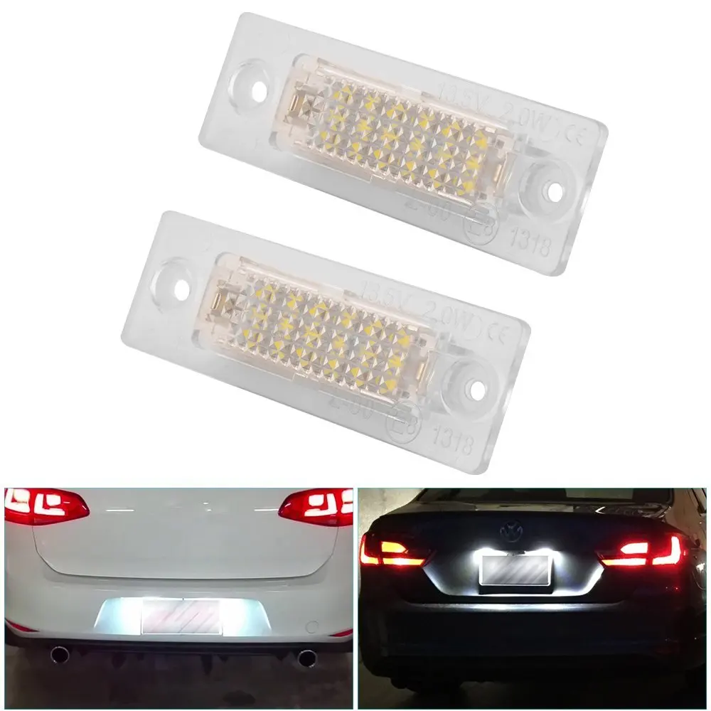 2Pcs 18SMD LED Number License Plate Light CANBUS Error Free for VW GOLF