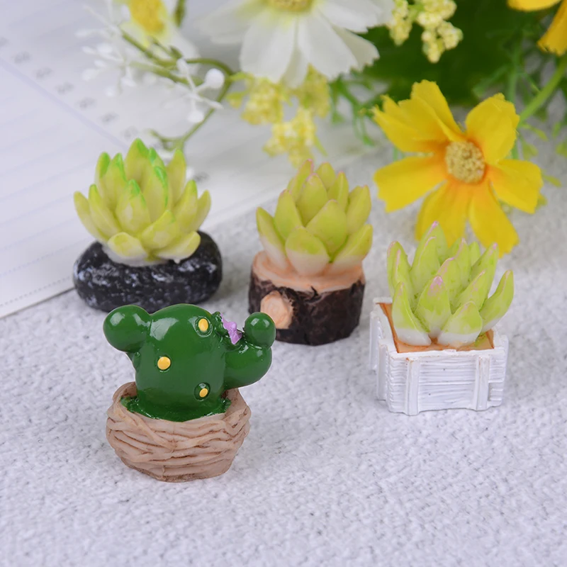 

1/4PCS 1:12 Mini Miniature Green Plant In Pot Ornament For Dollhouse Furniture Diy Decoration Succulent Plants