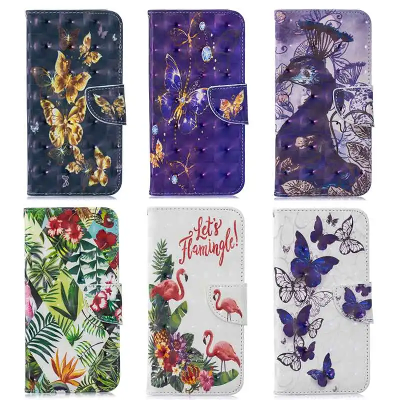 

Painted Leather Wallet Case For Samsung Galaxy M10 Case Flip For Samsung Galaxy M20 M205 Cover Coque Butterfly Animal Cases