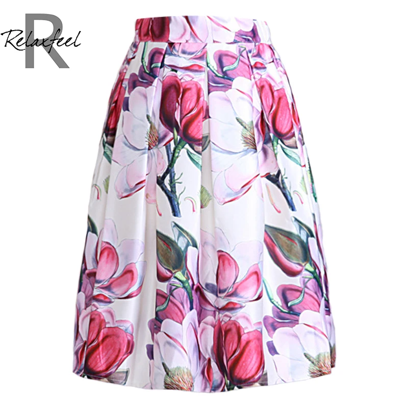 Relaxfeel Women's Floral Printed Pleated Skirt -in Skirts from Women's ...