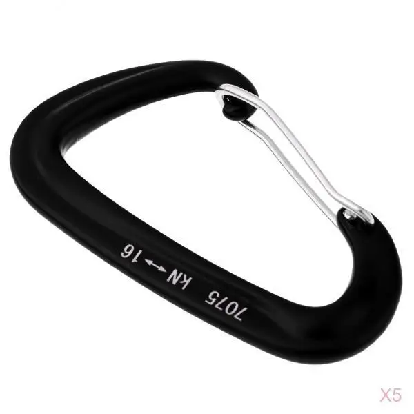 5Pcs 16kN Aluminum Wire Gate Carabiners for Climbing Rescue Hammock Swing Climbing Rescue Arborist Swing Yoga Hook