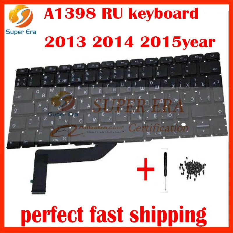5 шт./лот RU Русский клавиатура для Apple MacBook Retina 15 ''A1398 русская клавиатура замена клавиатуры 2013 год