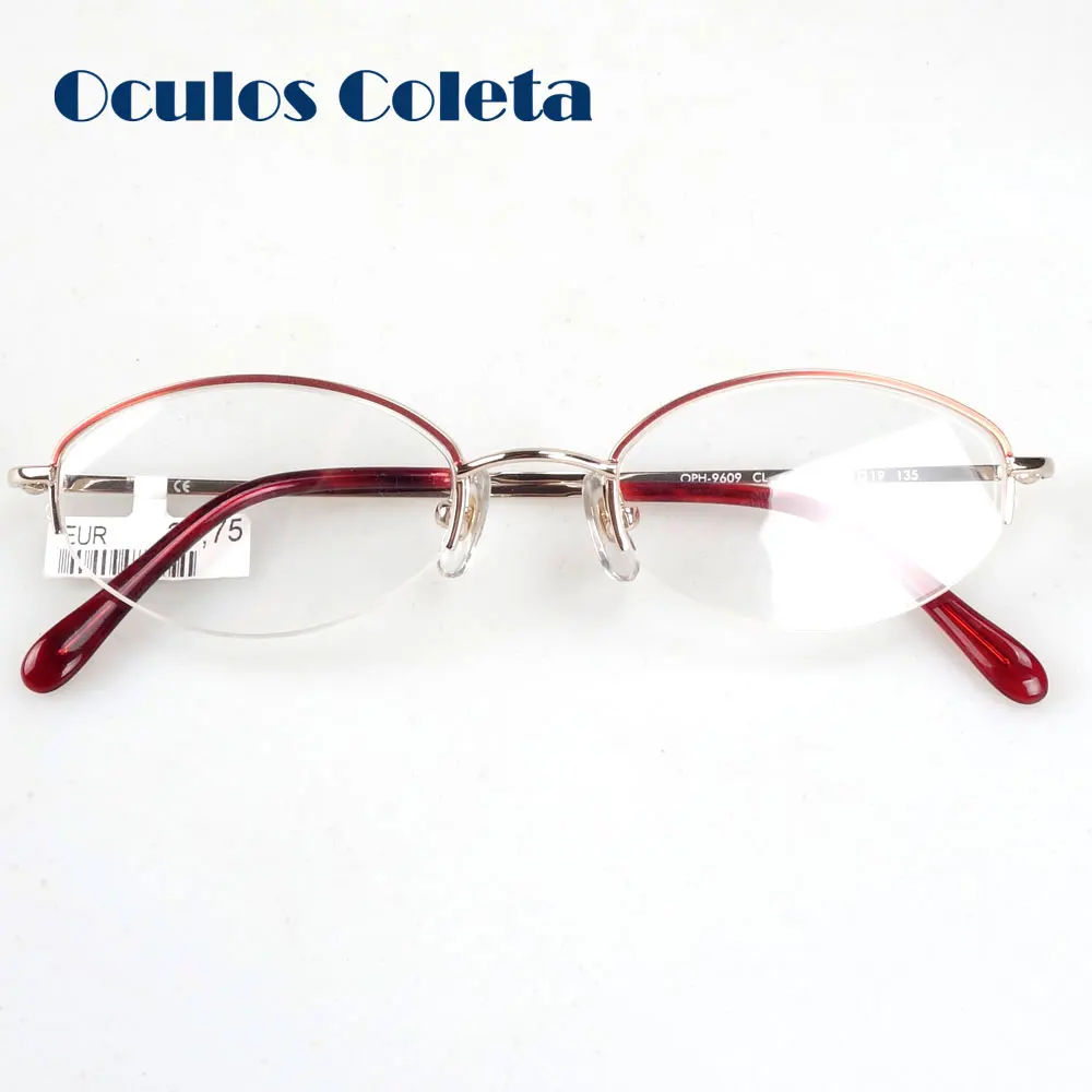 

Retro metal half rim eyewear frames for women