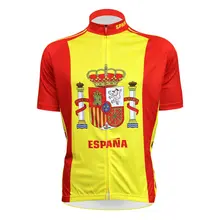 Alien спортивная одежда Espana узор для мужчин короткий рукав велосипедная одежда красный/желтый Лето полная молния Велоспорт Джерси размер XS-5XL
