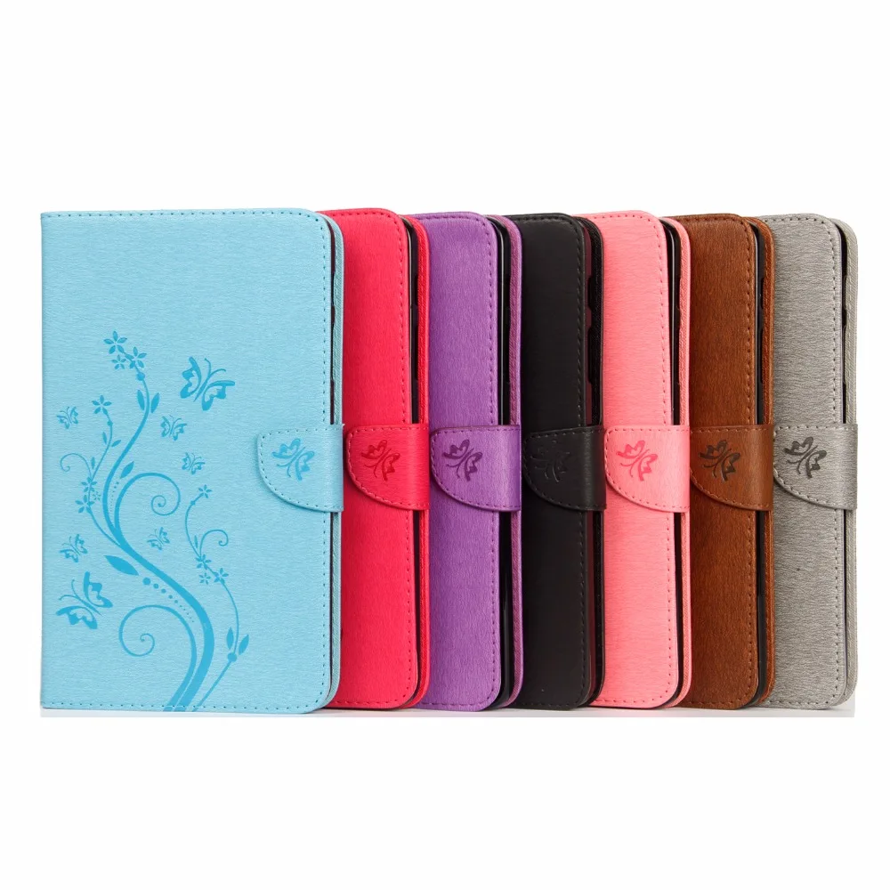 Phone Case For samsung galaxy tab a 8.0 sm-t385 Leather Flip Cover case Butterfly capa Samsung Galaxy A T385 | Мобильные телефоны и