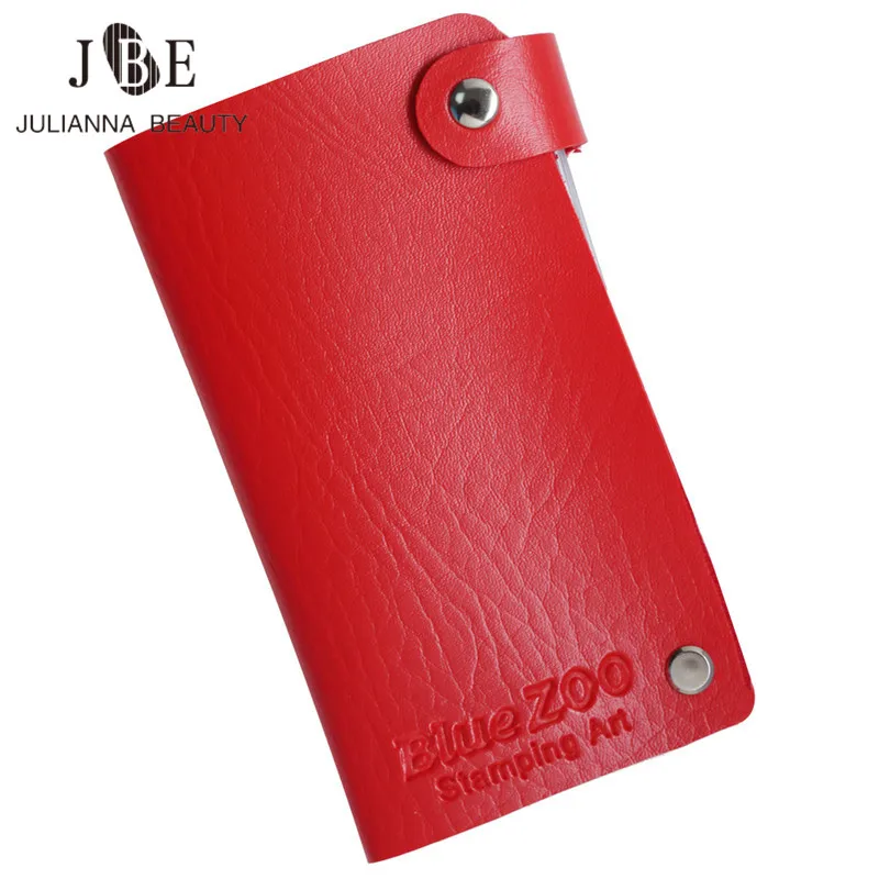 24 Slots PU Nail Art Stamping Plates Case Holder Steel Template Leather Bag Folder Template Storage Tools For 6cm*12cm Stencil 6
