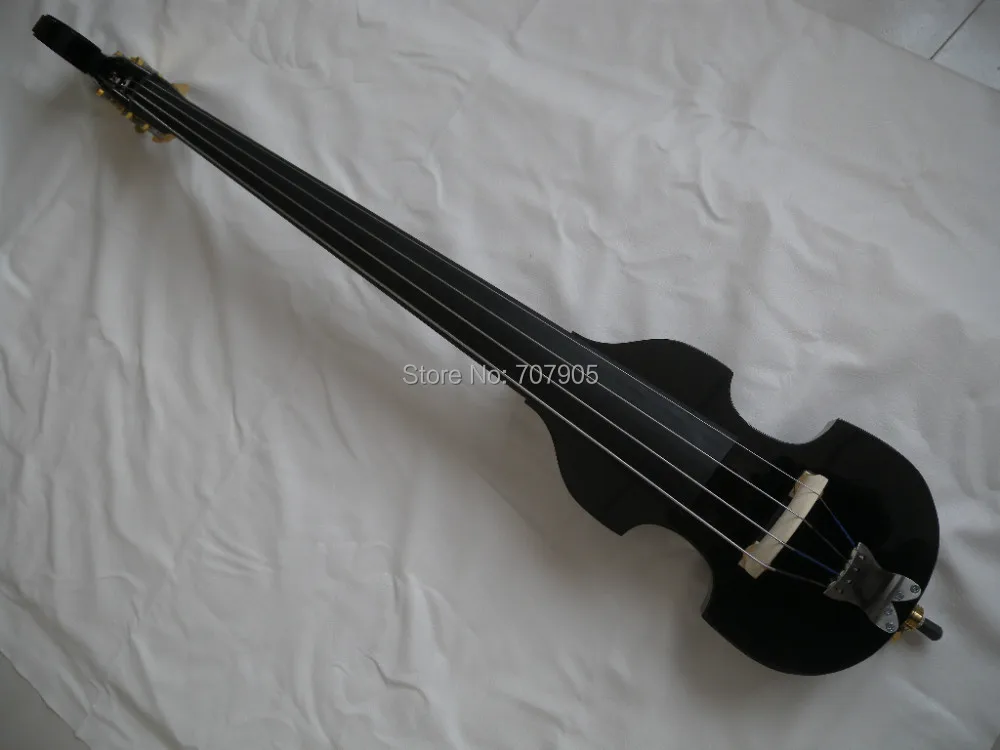 00329 4 string black 3/4 new Electric Upright Double Bass Finish