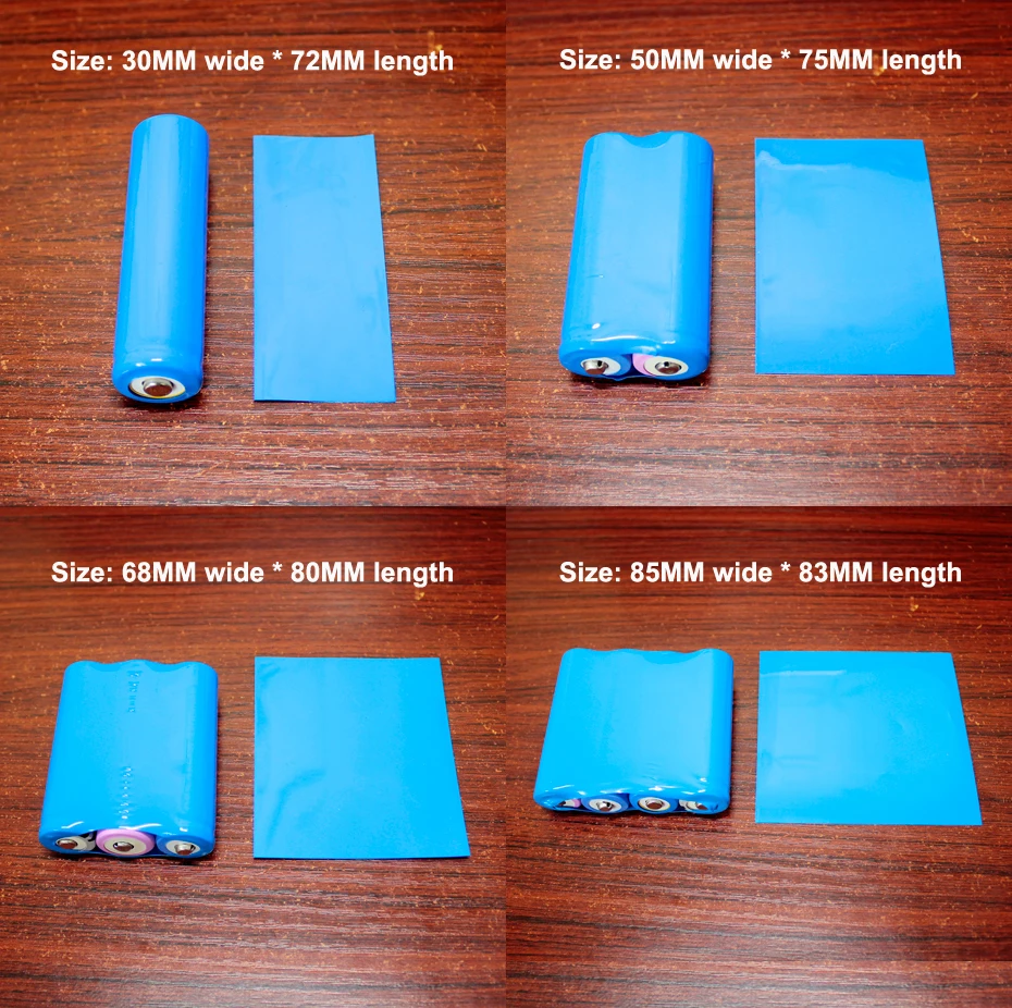 

100pcs/lot 18650 lithium battery heat shrinkable sleeve battery sheath PVC flame retardant insulating sleeve packaging film