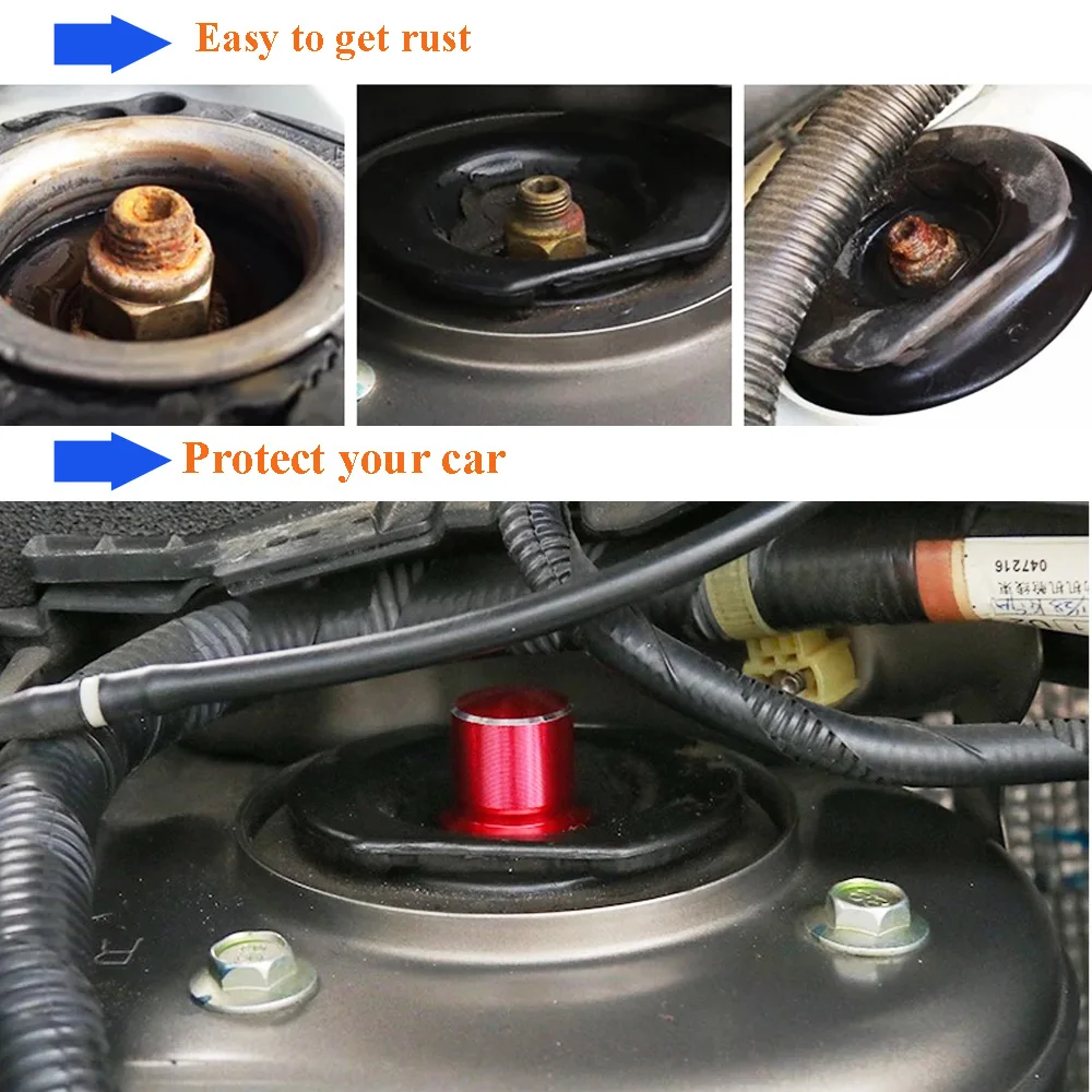 

JEAZEA 2PCS Shock Absorber Screw Cap Protective Nut Cover For Nissan Qashqai J11 X-trail T32 Altima 5th Almera 2014 2015 2016