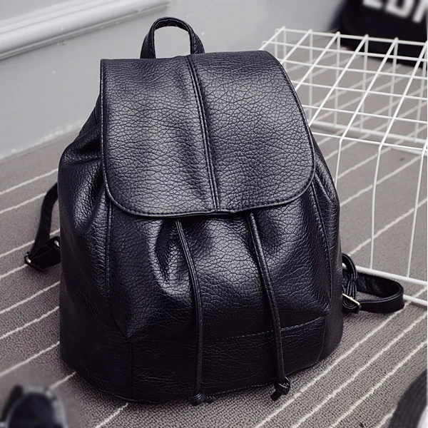 

Backpacks Fashion fenale Shoulder Bag solid PU Leather Backpack soft Embossed School Bags Backpack Women