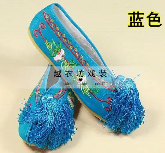 Новое поступление, Старый Пекин, женская обувь, китайская обувь на плоской подошве с цветочной вышивкой, удобная мягкая парусиновая обувь, большой размер 41 - Цвет: Синий