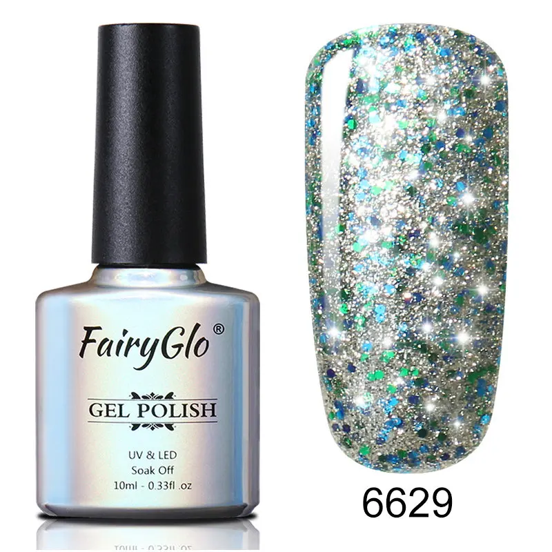 FairyGlo 10 мл Блестящий лак для ногтей Soak Off Semi Perment Nail Art Гибридный лак для стемпинга Эмаль Гель-лак Vernis Ongle - Цвет: 6629